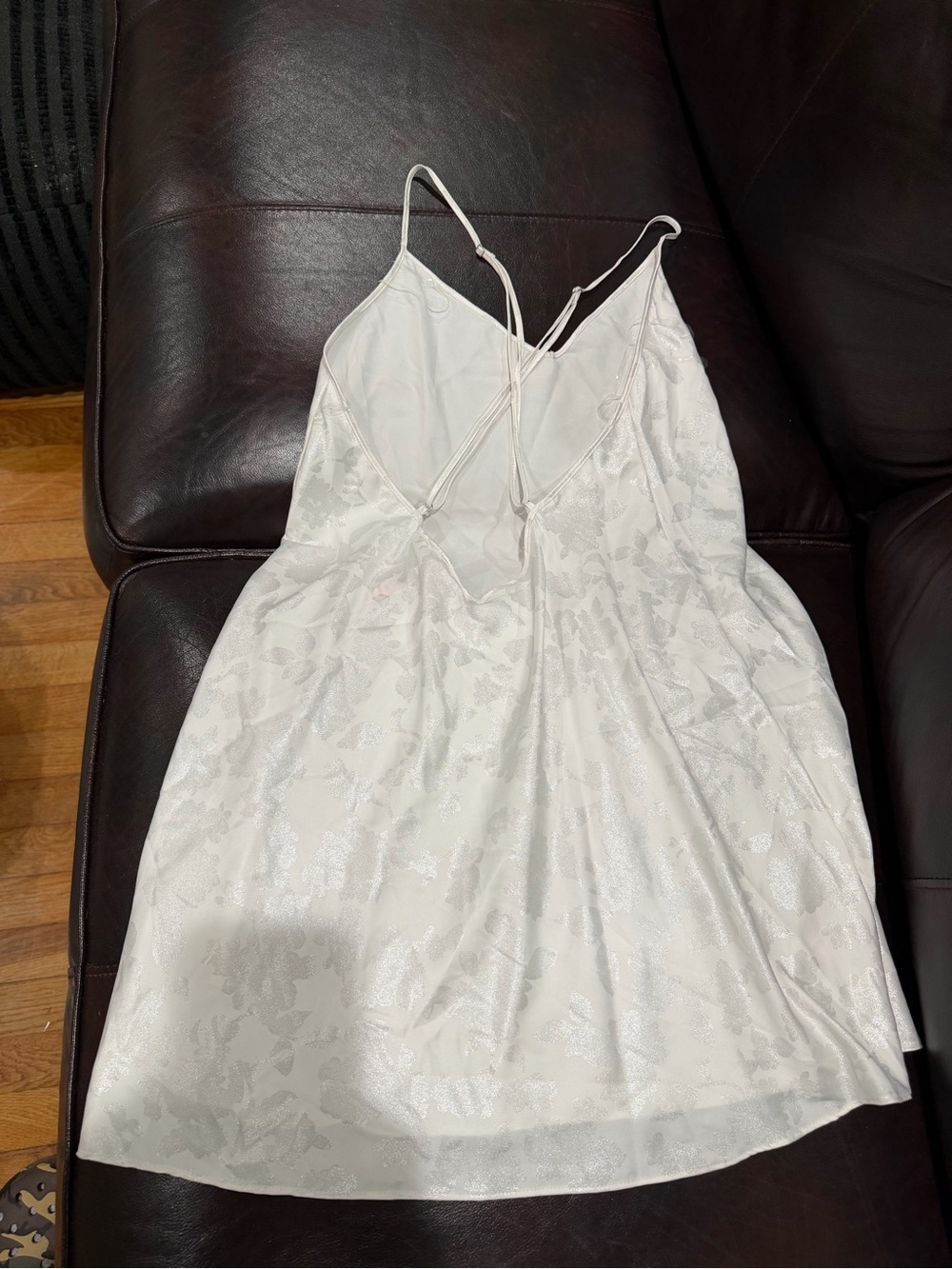 Victoria's Secret White floral Satin Slip with Adjustable Straps NWT